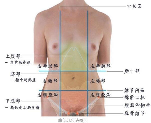 阑尾炎在左边还是右边疼痛位置图片，右下腹肚脐周围剧痛