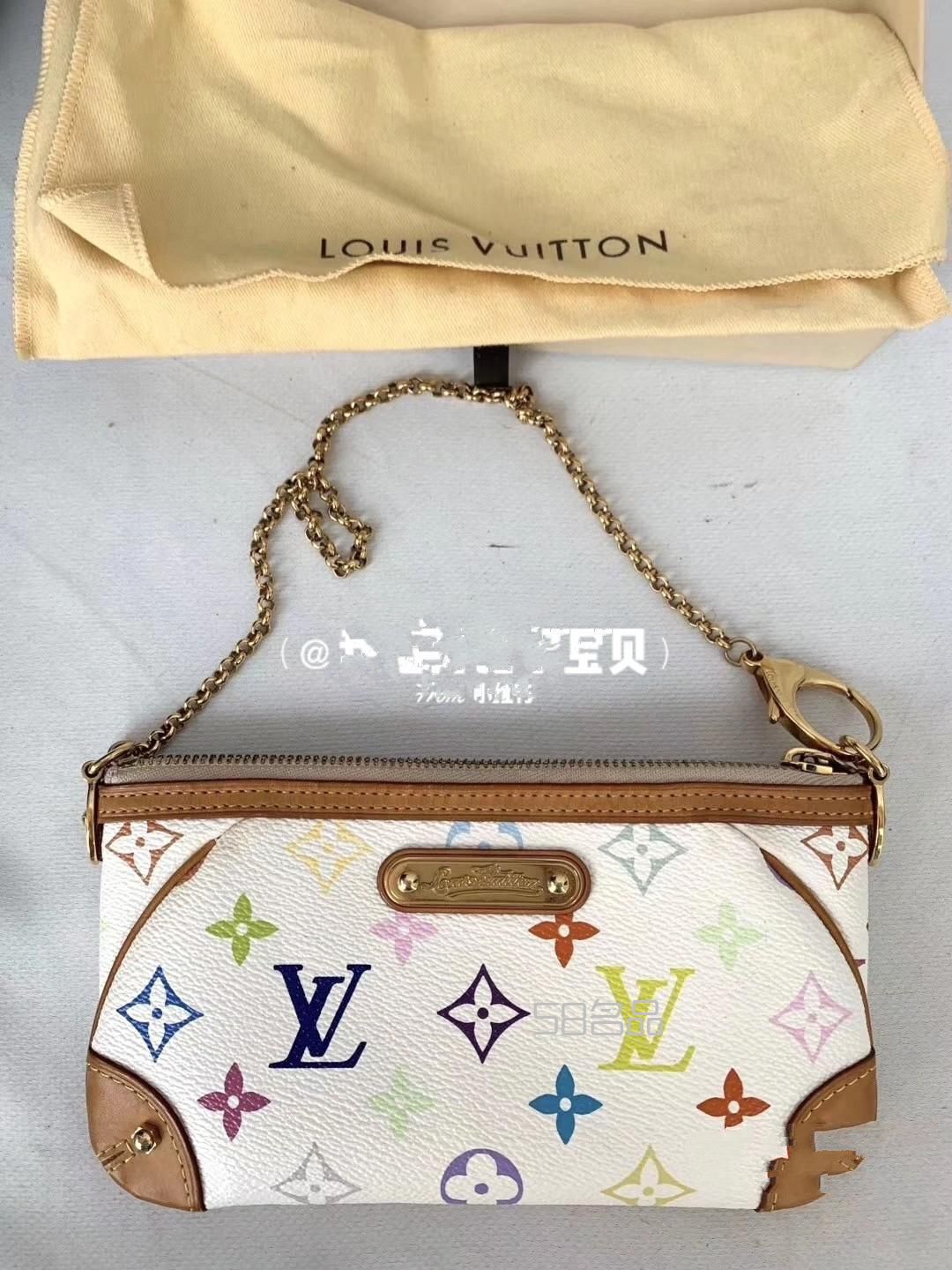 第34只中古包Lv 白三彩麻将包,kimono lv