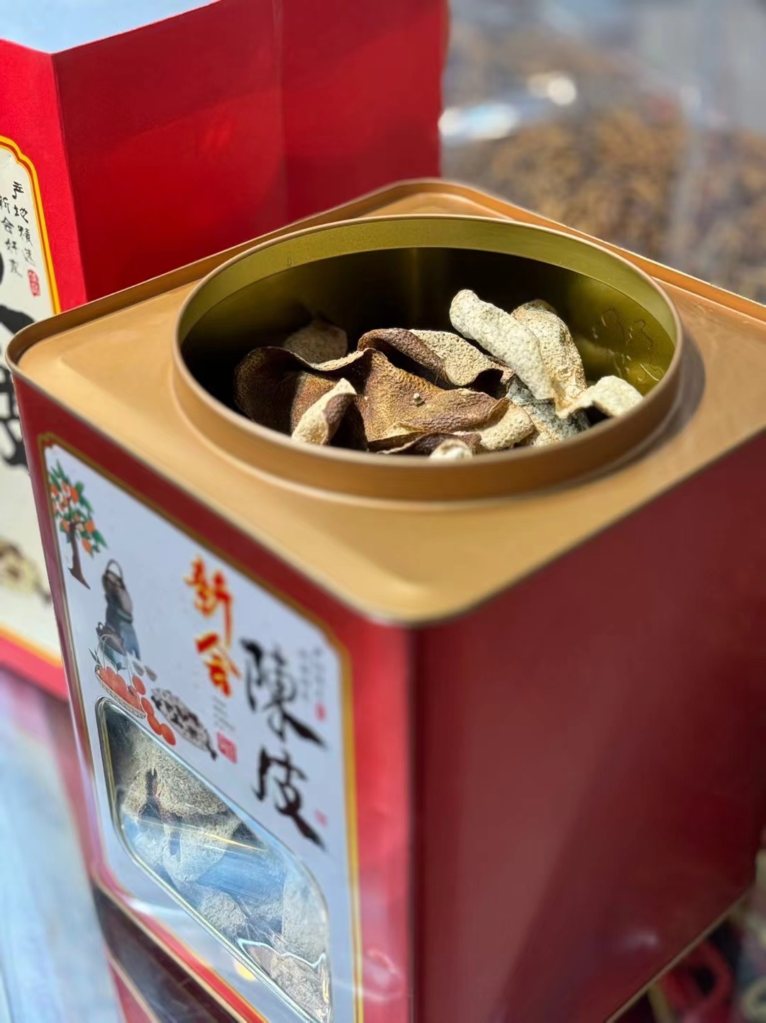 梅江精品2019年铁盒装开盖香气扑鼻，太惊讶 不愧是梅江皮，纯干仓没狠科技活 产品图